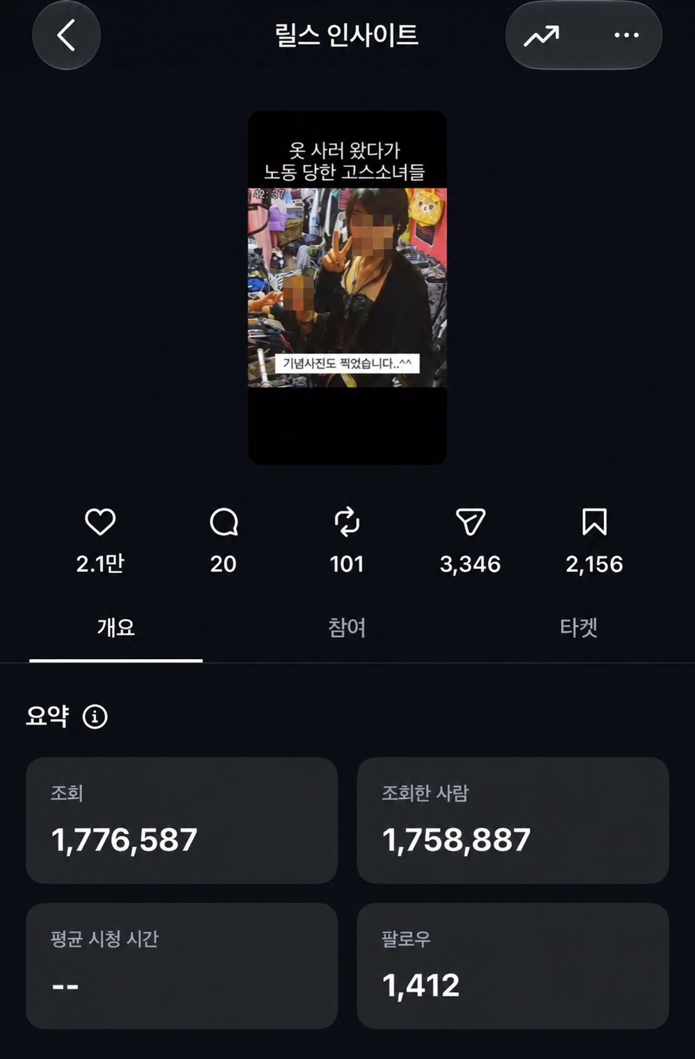 옷가게 홍보영상 실제 릴스 인사이트