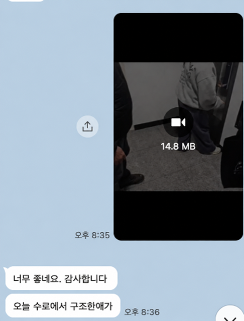 이름을 가린 실제 피드백: 너무 좋네요. 감사합니다